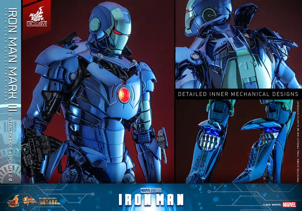 Iron Man Movie Masterpiece Diecast akční figurka 1/6 Iron Man Mark III (Stealth Mode Ver.) 2.0 Hot Toys Exclusive 33 cm fotografii produktu
