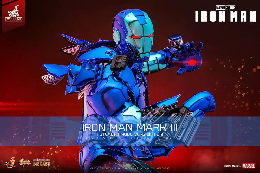 Iron Man Movie Masterpiece Diecast akční figurka 1/6 Iron Man Mark III (Stealth Mode Ver.) 2.0 Hot Toys Exclusive 33 cm fotografii produktu