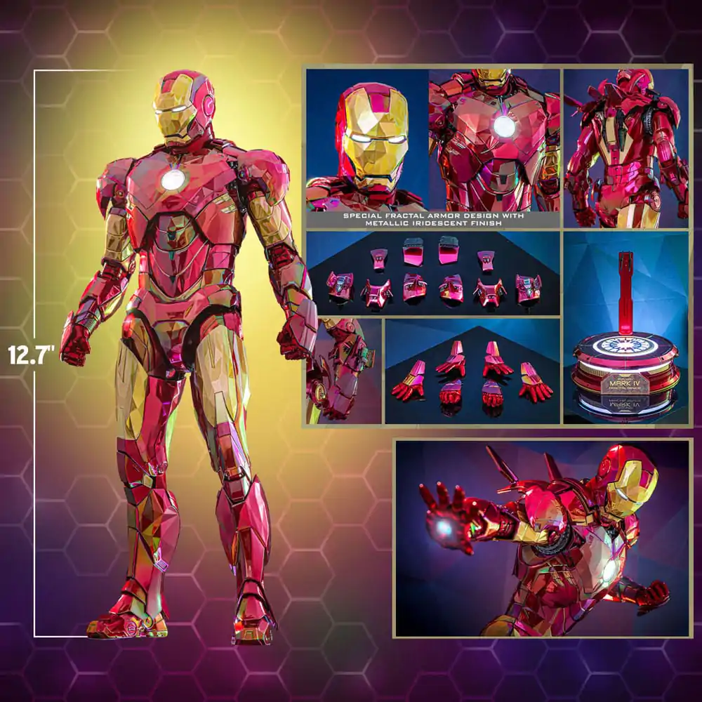 Iron Man Movie Masterpiece Diecast Akční figurka 1/6 Iron Man Mark VI (Fractal Armor) Hot Toys Exclusive 33 cm fotografii produktu