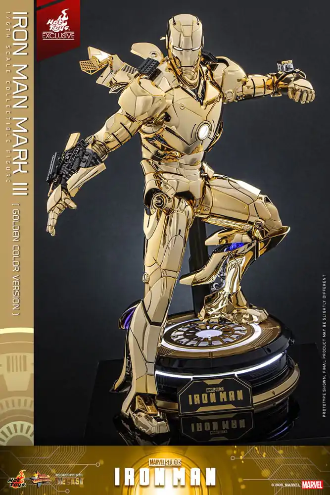 Iron Man Movie Masterpiece Diecast Akční figurka 1/6 Iron Man Mark III (Gold Color Version) Hot Toys Exclusive 33 cm fotografii produktu