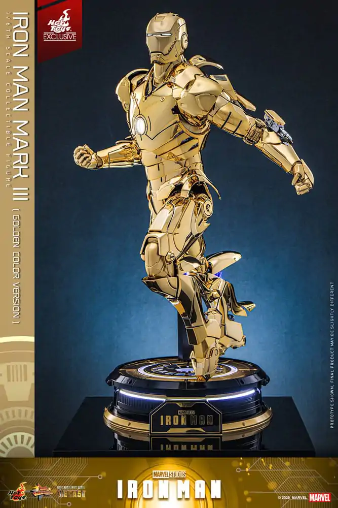 Iron Man Movie Masterpiece Diecast Akční figurka 1/6 Iron Man Mark III (Gold Color Version) Hot Toys Exclusive 33 cm fotografii produktu