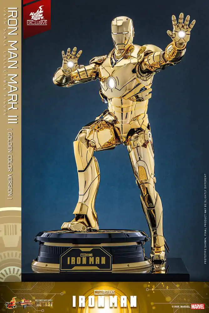 Iron Man Movie Masterpiece Diecast Akční figurka 1/6 Iron Man Mark III (Gold Color Version) Hot Toys Exclusive 33 cm fotografii produktu