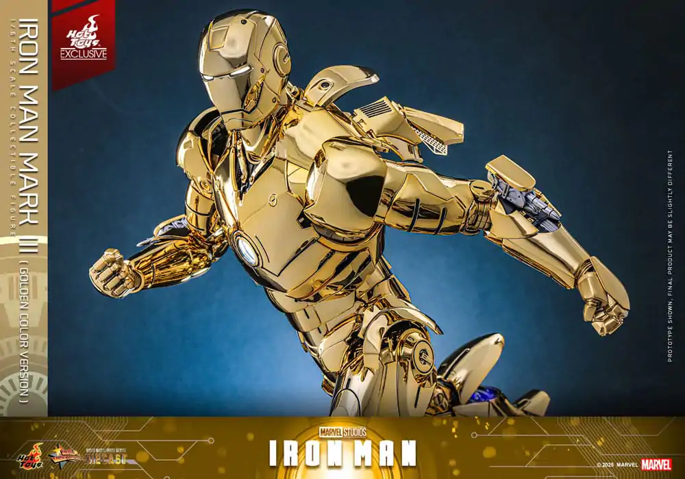 Iron Man Movie Masterpiece Diecast Akční figurka 1/6 Iron Man Mark III (Gold Color Version) Hot Toys Exclusive 33 cm fotografii produktu