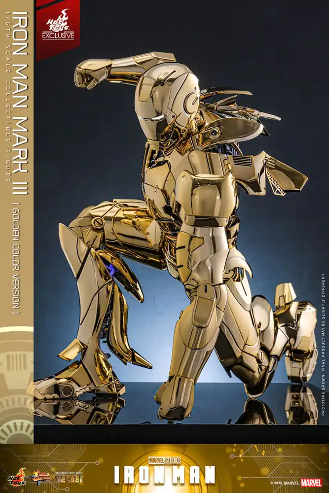 Iron Man Movie Masterpiece Diecast Akční figurka 1/6 Iron Man Mark III (Gold Color Version) Hot Toys Exclusive 33 cm fotografii produktu