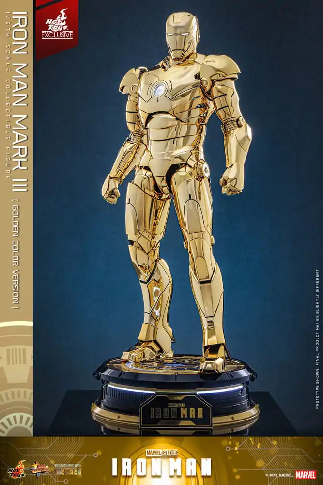 Iron Man Movie Masterpiece Diecast Akční figurka 1/6 Iron Man Mark III (Gold Color Version) Hot Toys Exclusive 33 cm fotografii produktu