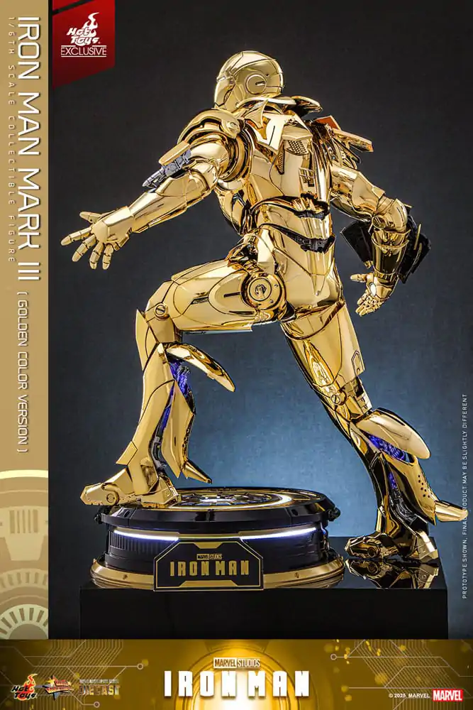 Iron Man Movie Masterpiece Diecast Akční figurka 1/6 Iron Man Mark III (Gold Color Version) Hot Toys Exclusive 33 cm fotografii produktu