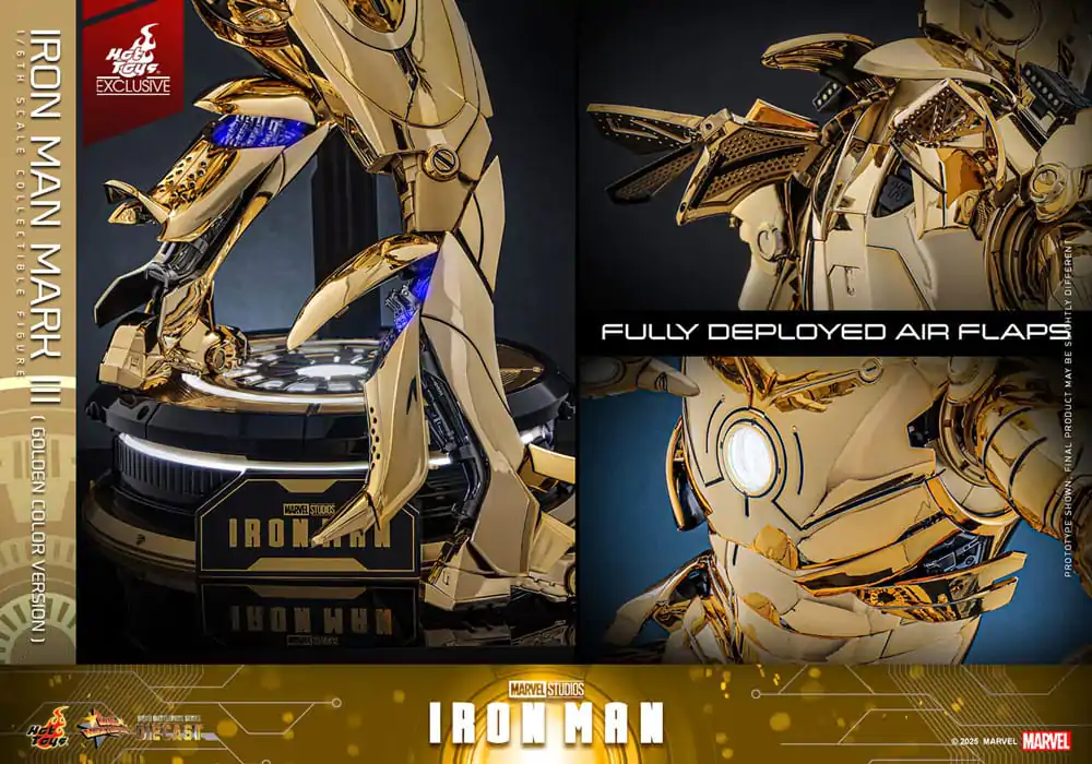 Iron Man Movie Masterpiece Diecast Akční figurka 1/6 Iron Man Mark III (Gold Color Version) Hot Toys Exclusive 33 cm fotografii produktu