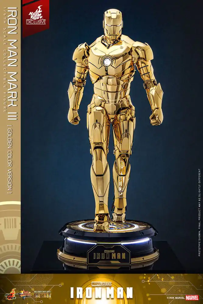 Iron Man Movie Masterpiece Diecast Akční figurka 1/6 Iron Man Mark III (Gold Color Version) Hot Toys Exclusive 33 cm fotografii produktu
