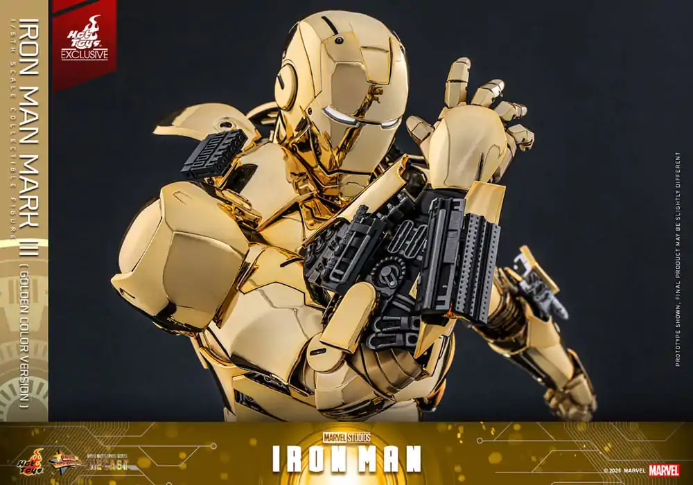 Iron Man Movie Masterpiece Diecast Akční figurka 1/6 Iron Man Mark III (Gold Color Version) Hot Toys Exclusive 33 cm fotografii produktu