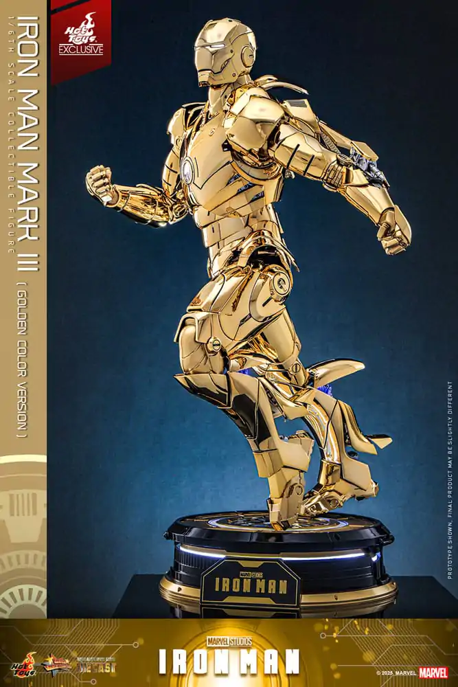 Iron Man Movie Masterpiece Diecast Akční figurka 1/6 Iron Man Mark III (Gold Color Version) Hot Toys Exclusive 33 cm fotografii produktu