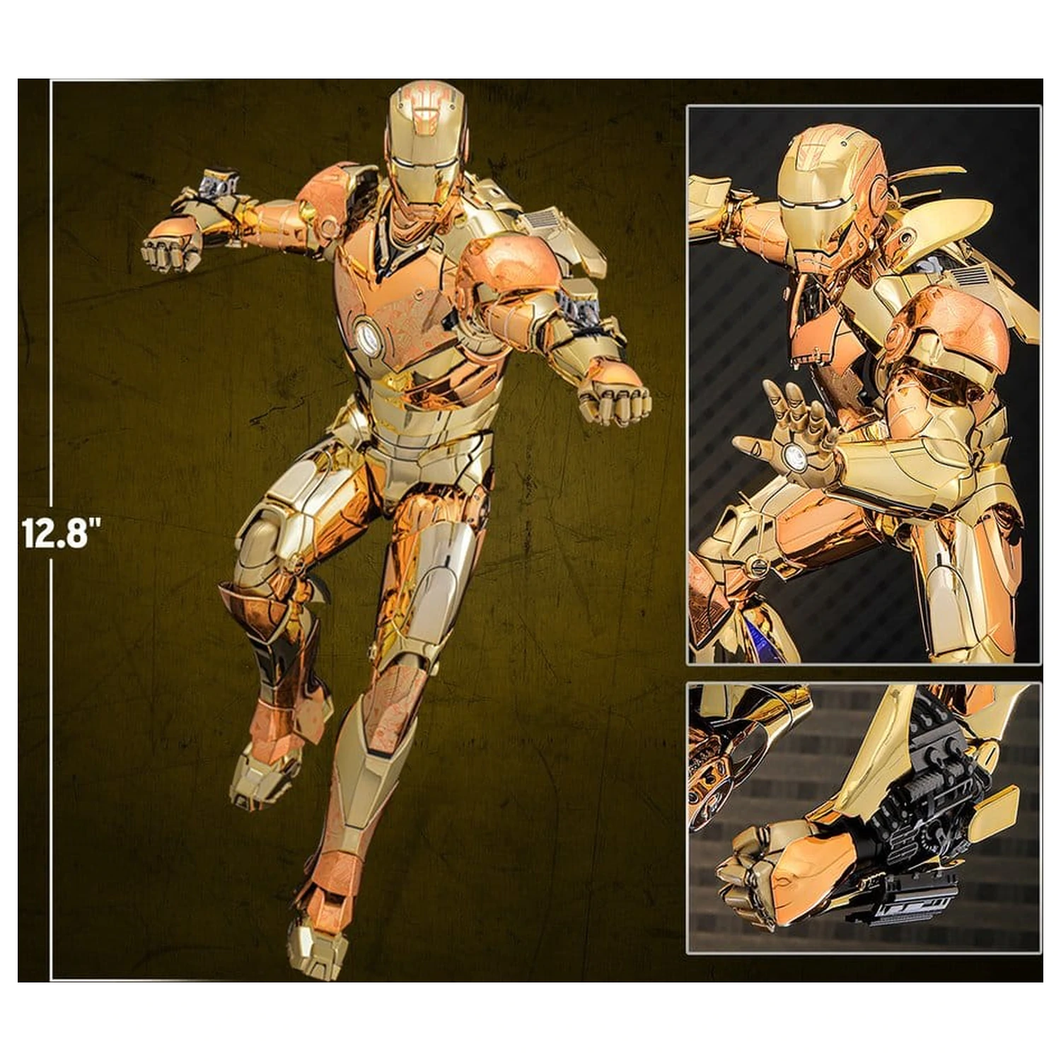 Iron Man Movie Masterpiece Diecast akční figurka 1/6 Iron Man Mark III (Golden & Copper Gold Version) Hot Toys Exkluzivní 33 cm fotografii produktu
