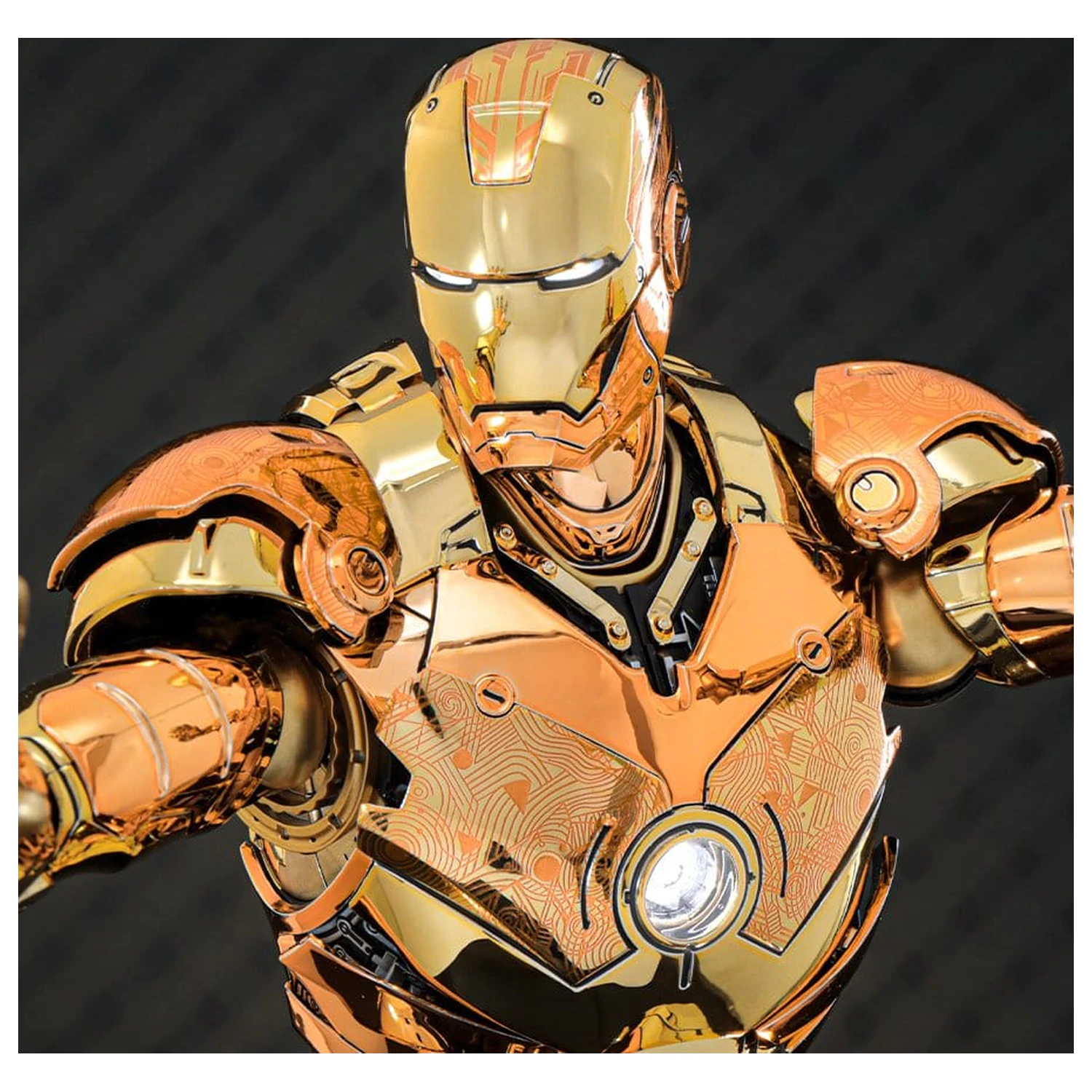 Iron Man Movie Masterpiece Diecast akční figurka 1/6 Iron Man Mark III (Golden & Copper Gold Version) Hot Toys Exkluzivní 33 cm fotografii produktu
