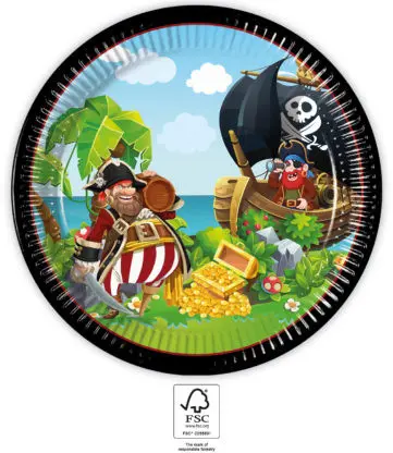 Island Pirates, pirátské papírové talíře 8 ks 23 cm FSC fotografii produktu