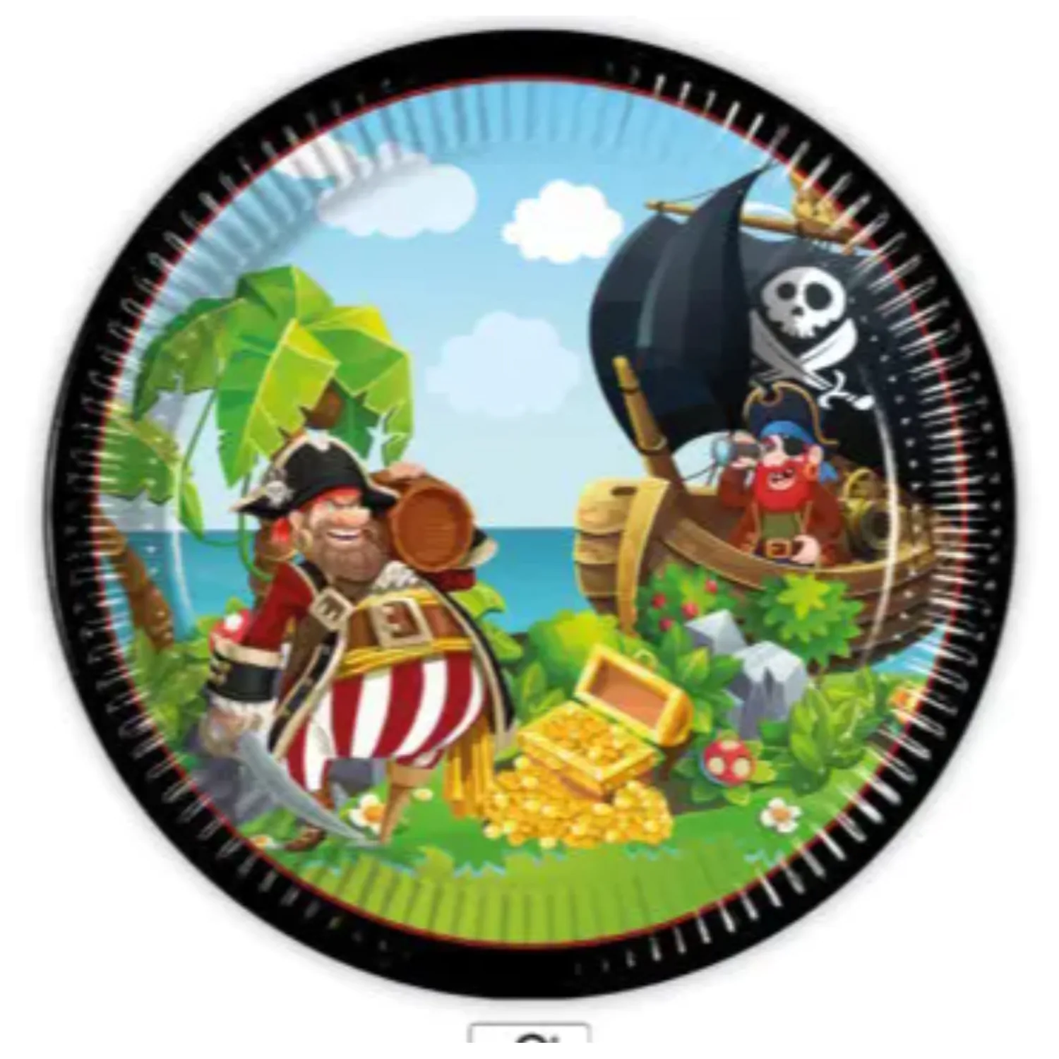 Island Pirates, pirátské papírové talíře 8 ks 23 cm FSC fotografii produktu