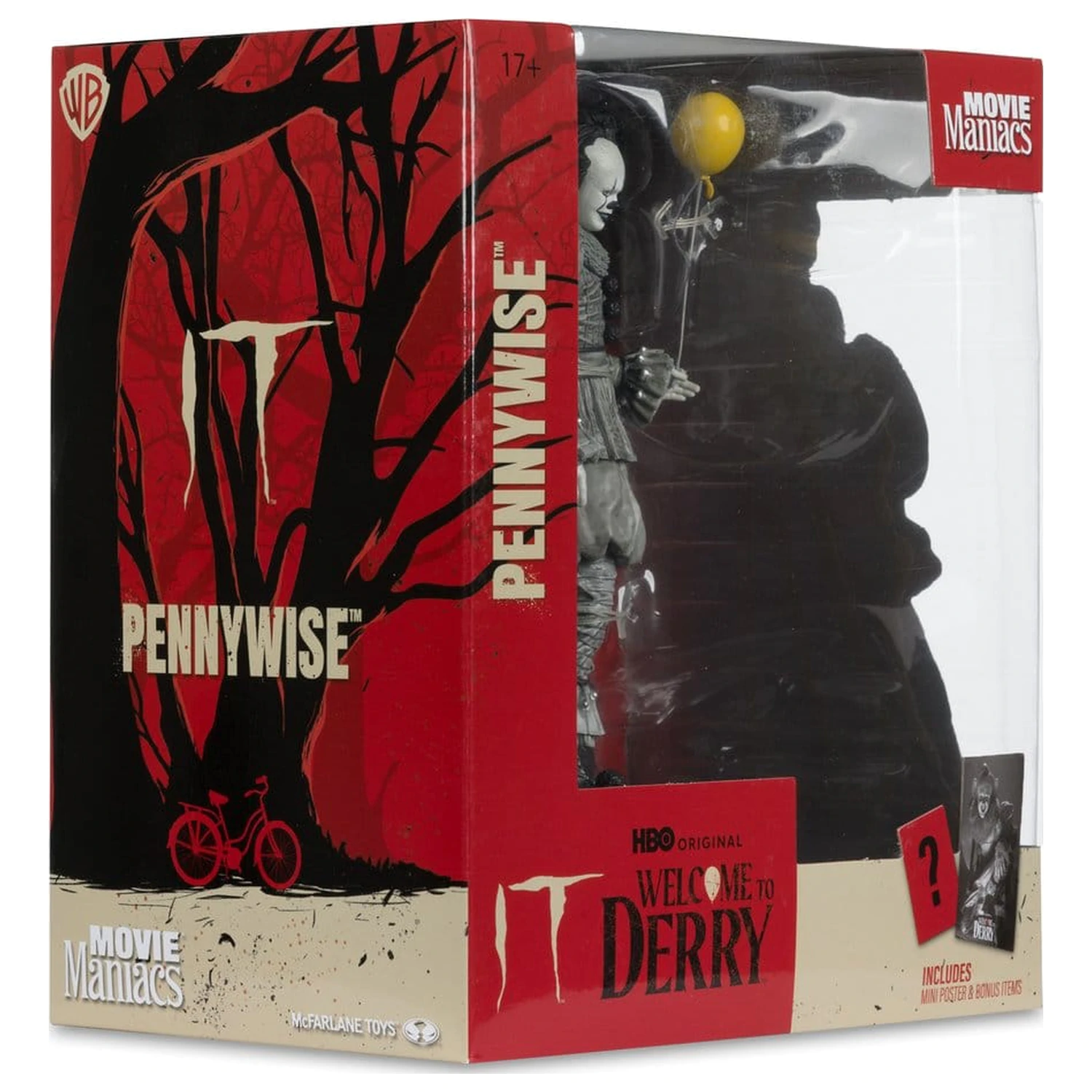 It Welcome to Derry Movie Maniacs figurka Pennywise (černobílá) 16 cm fotografii produktu
