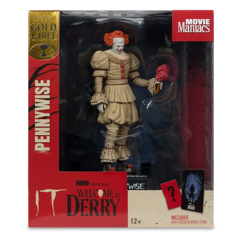 It: Welcome to Derry Movie Maniacs PVC socha Pennywise (Flashback) (Gold Label) 16 cm fotografii produktu