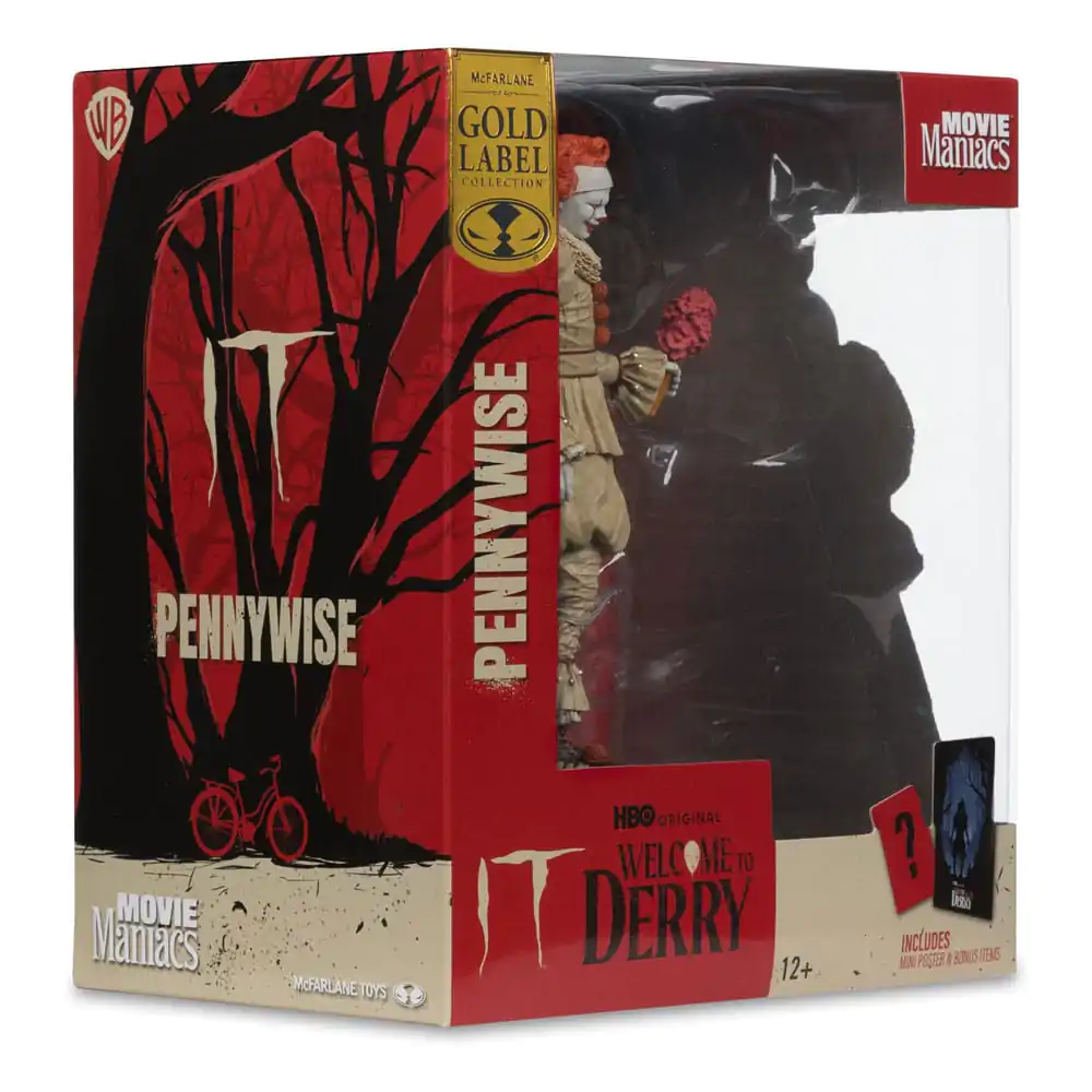 It: Welcome to Derry Movie Maniacs PVC socha Pennywise (Flashback) (Gold Label) 16 cm fotografii produktu