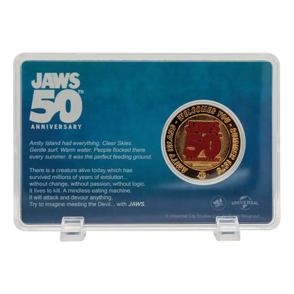 Jaws Sběratelská mince 50. výročí pozlacená 24karátovým zlatem Limited Edition fotografii produktu