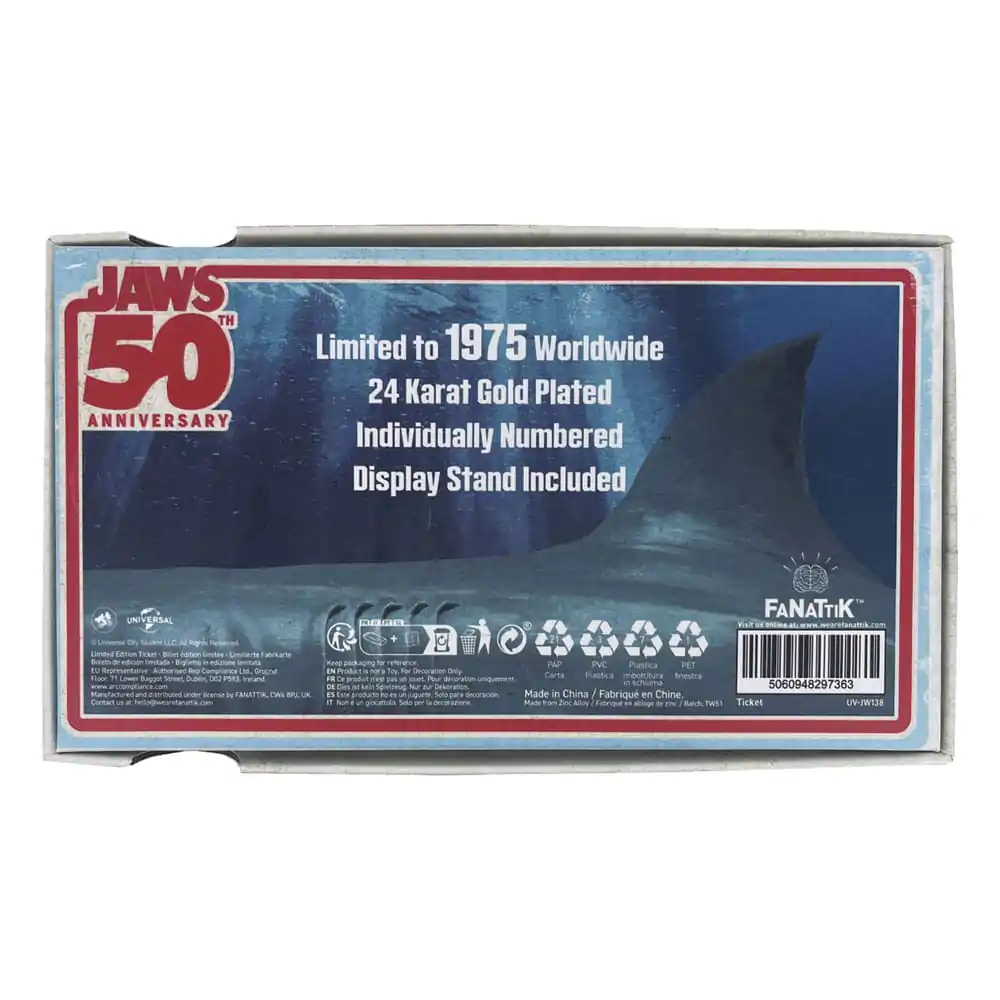 Jaws Replica 1/1 50th Anniversary Regatta Ticket 24k pozlacená fotografii produktu
