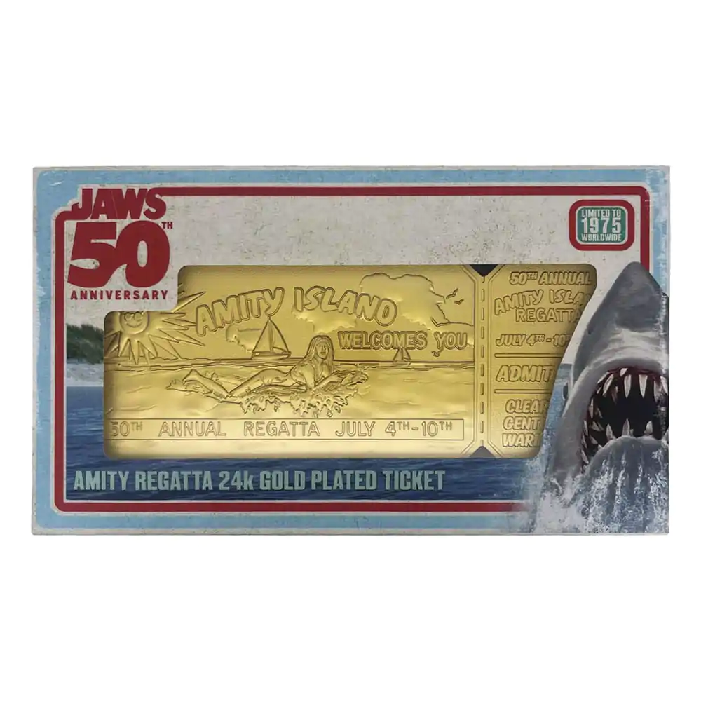 Jaws Replica 1/1 50th Anniversary Regatta Ticket 24k pozlacená fotografii produktu