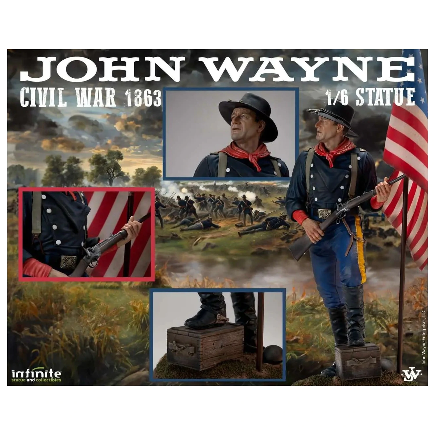 John Wayne Občanská válka 1863 Socha 1/6 48cm fotografii produktu