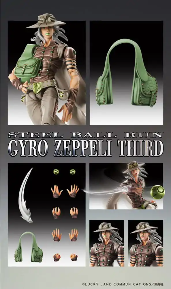 JoJo's Bizarre Adventure Part7 Steel Ball Run Super Action akční figurka Chozokado Gyro Zeppeli Third 16 cm fotografii produktu