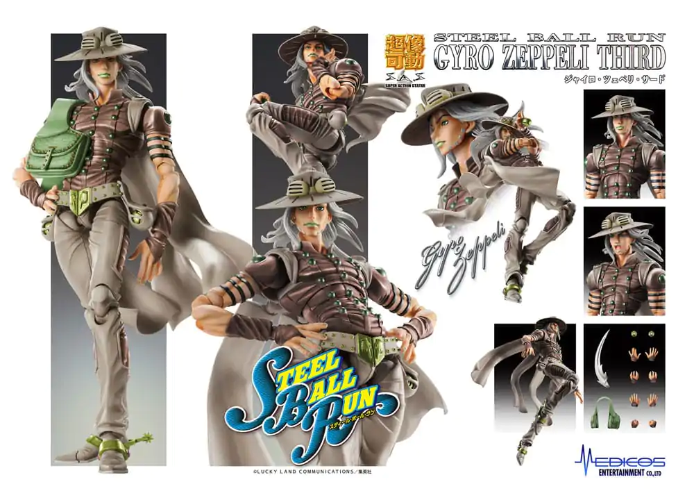 JoJo's Bizarre Adventure Part7 Steel Ball Run Super Action akční figurka Chozokado Gyro Zeppeli Third 16 cm fotografii produktu