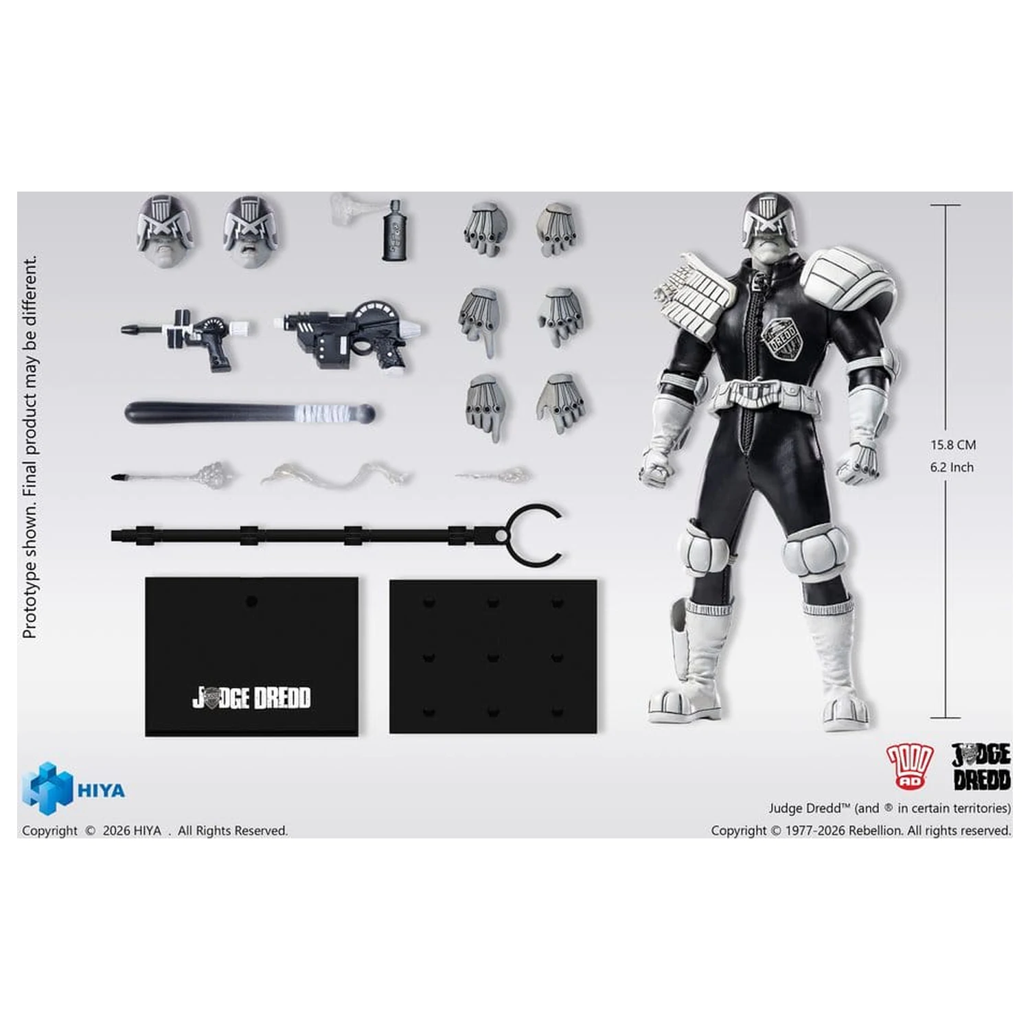Judge Dredd Exquisite Super akční figurka 1/12 Judge Dredd Black & White verze 15 cm fotografii produktu