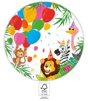 Jungle Balloons, talíře Jungle Paper 8 kusů 23 cm FSC fotografii produktu