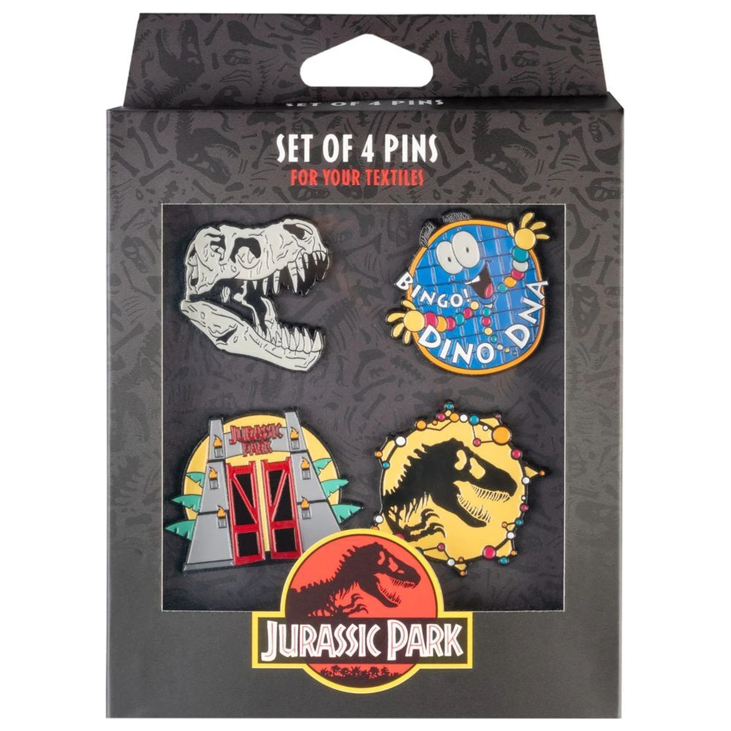 Jurassic Park sada 4 odznaků fotografii produktu