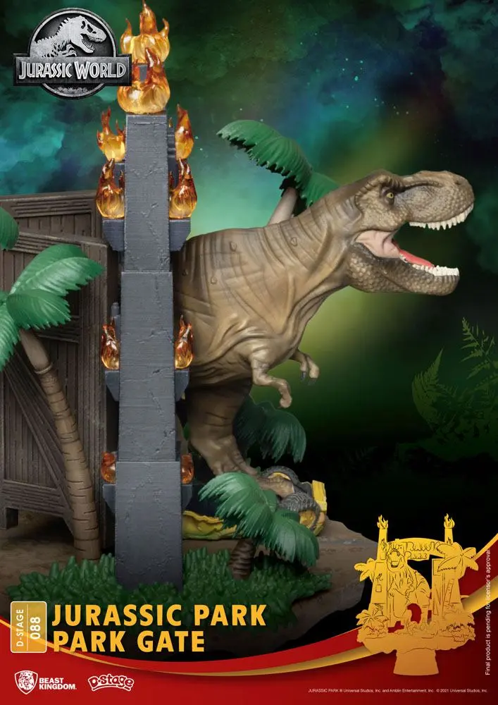 Jurassic Park D-Stage PVC Diorama Brána do Parku 15 cm fotografii produktu