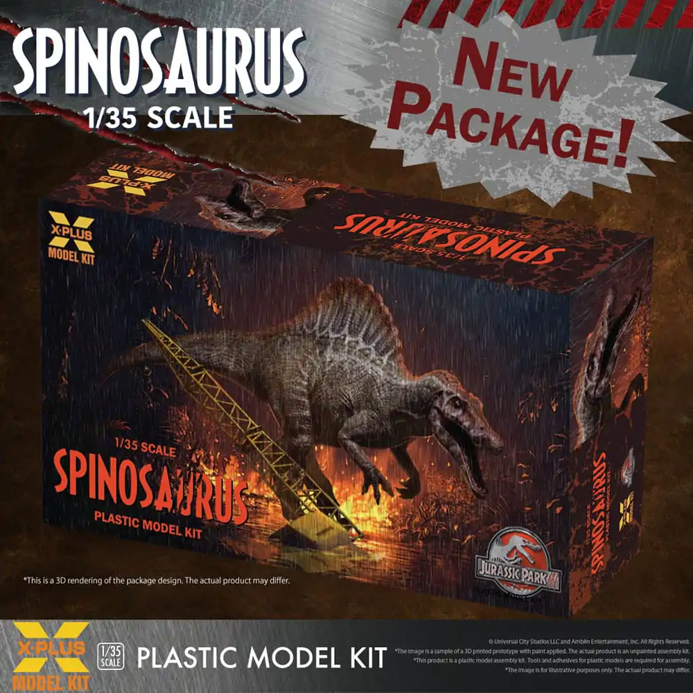 Jurassic Park III Plastic Model Kit 1/35 Spinosaurus 41 cm Plastiková Modelářská Sada fotografii produktu