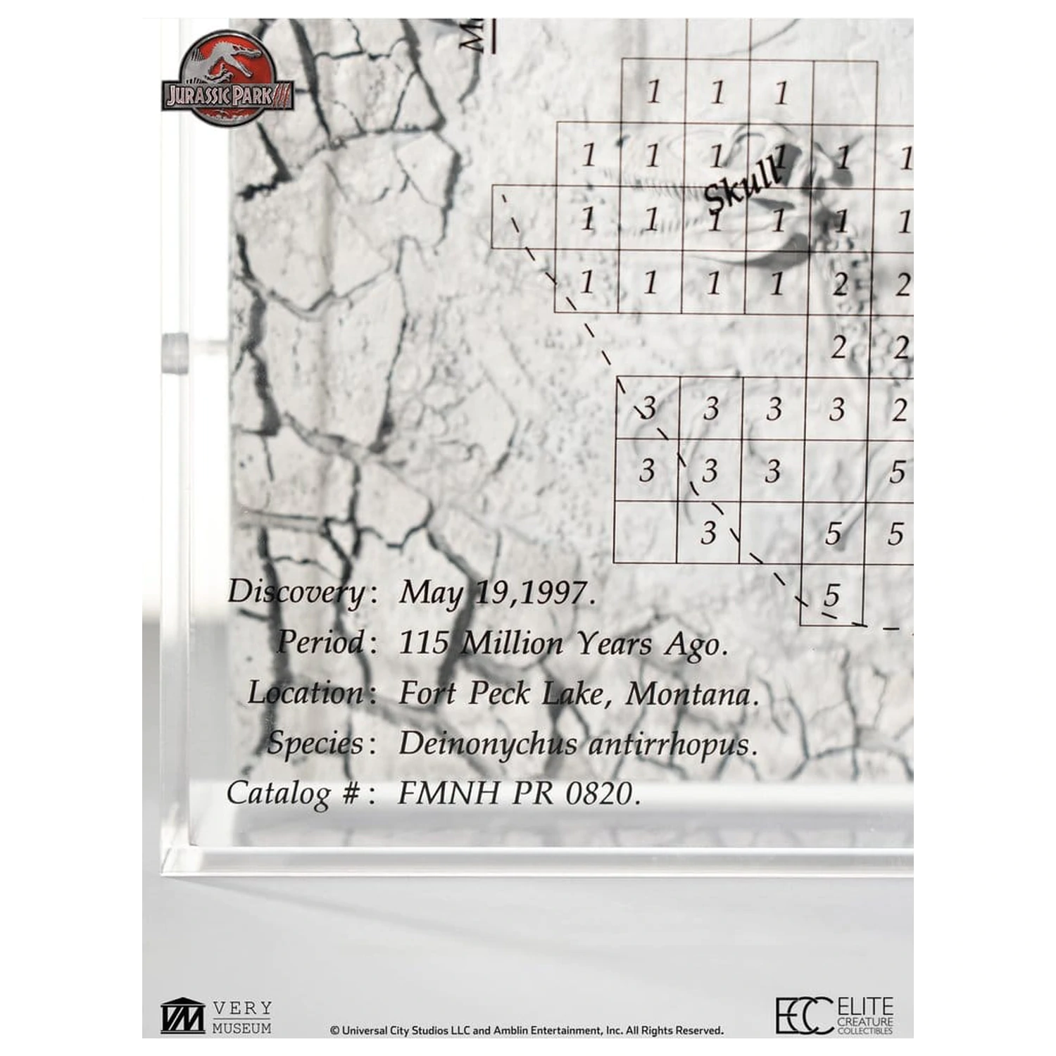 Jurassic Park III mapa vykopávek Velociraptor 27 cm fotografii produktu