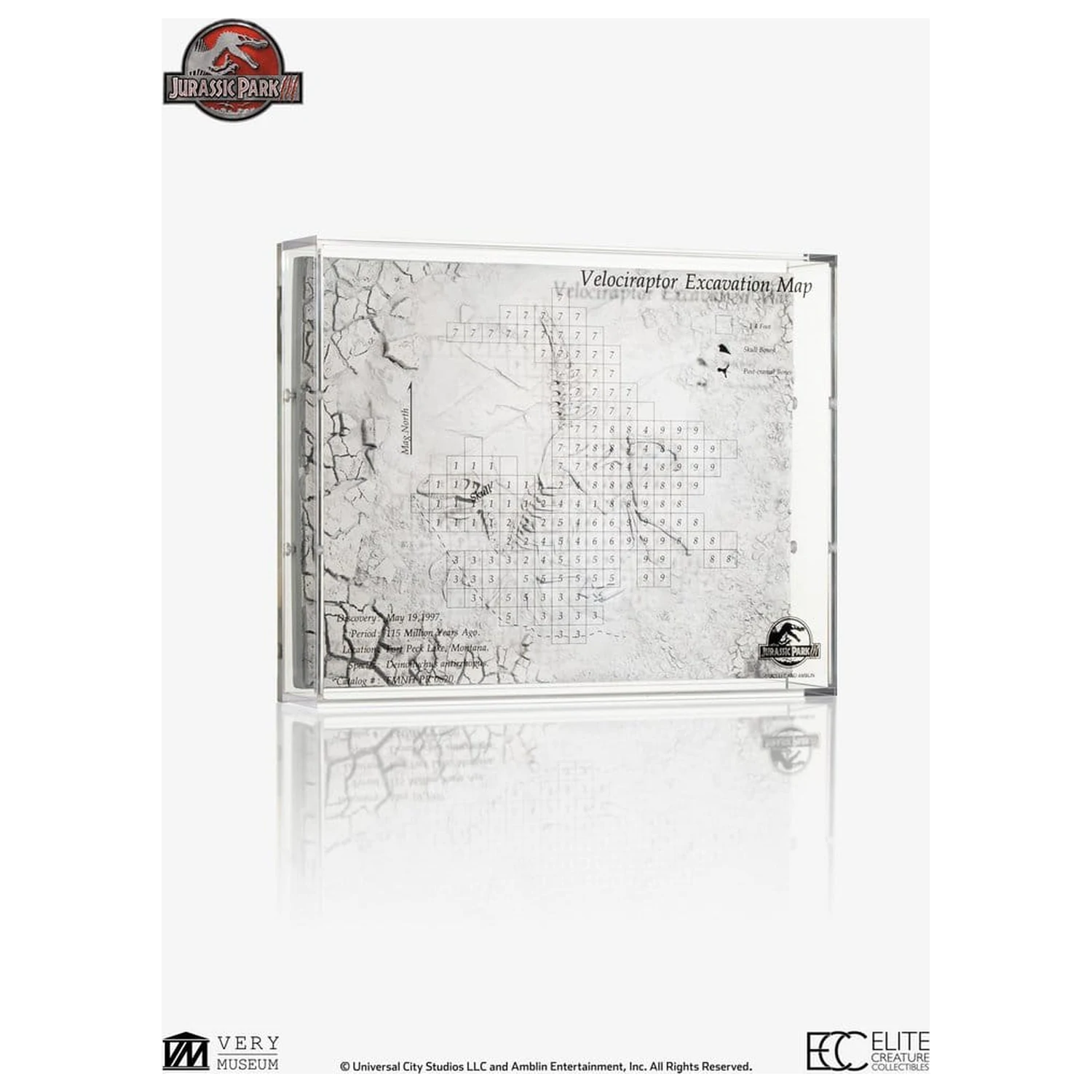 Jurassic Park III mapa vykopávek Velociraptor 27 cm fotografii produktu