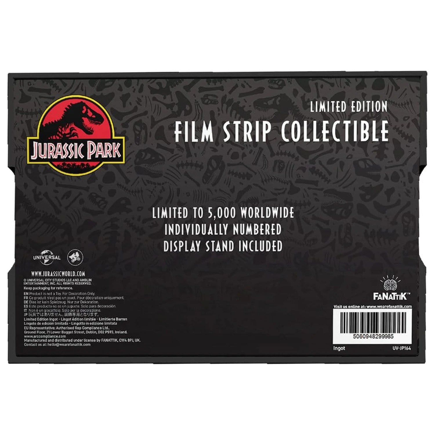 Jurassic Park Ingot kovový filmový pás sběratelský 12 cm fotografii produktu