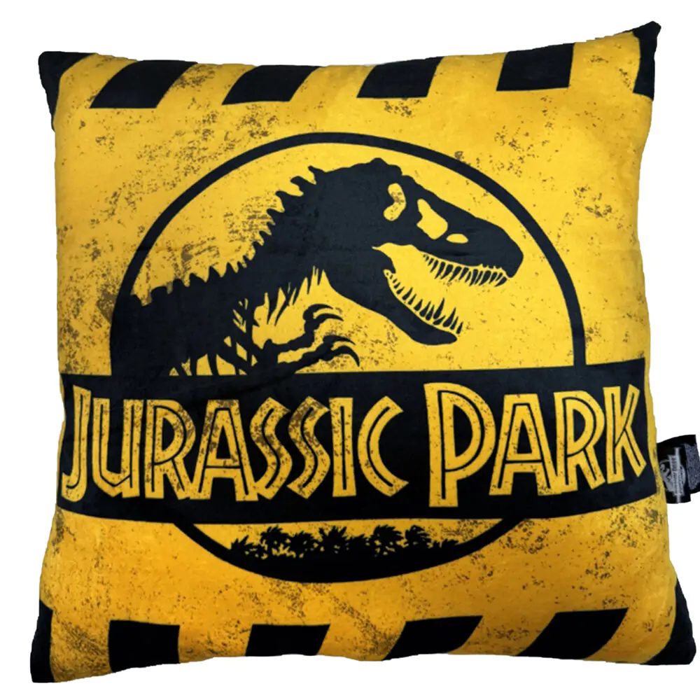 Jurassic Park Cushion Caution Yellow Logo 40 x 40 cm Polštář fotografii produktu
