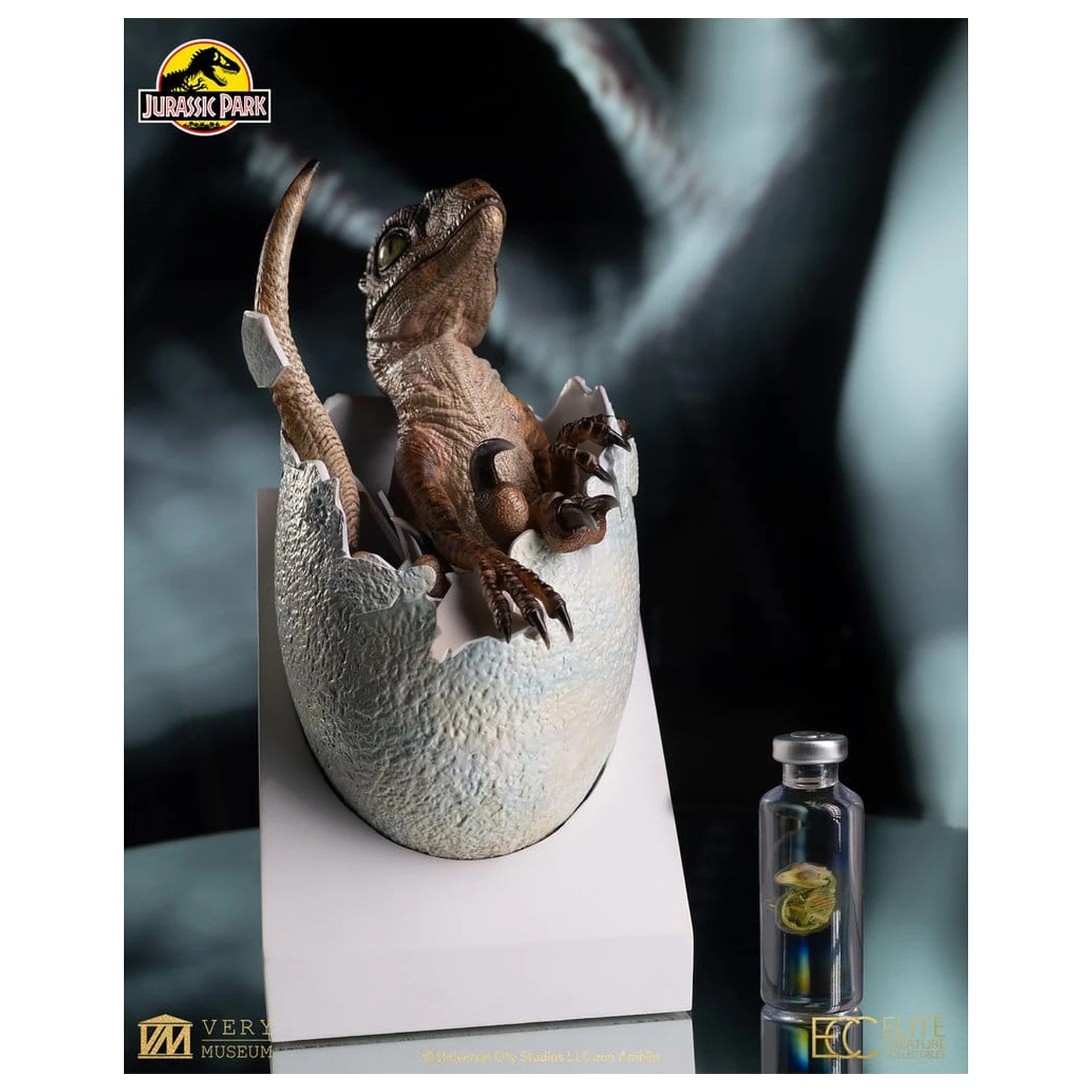 Jurassic Park Replika busty líhnoucí se vejce Velociraptora 24 cm fotografii produktu