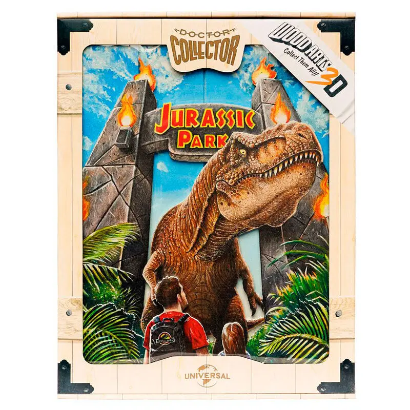 Jurassic Park WoodArts 3D Dřevěná nástěnná umělecká dekorace Rex Attack 30 x 40 cm fotografii produktu