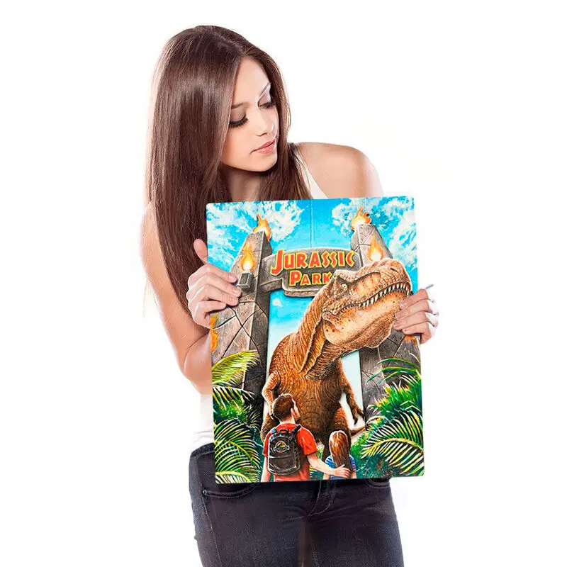 Jurassic Park WoodArts 3D Dřevěná nástěnná umělecká dekorace Rex Attack 30 x 40 cm fotografii produktu