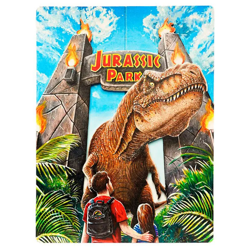 Jurassic Park WoodArts 3D Dřevěná nástěnná umělecká dekorace Rex Attack 30 x 40 cm fotografii produktu