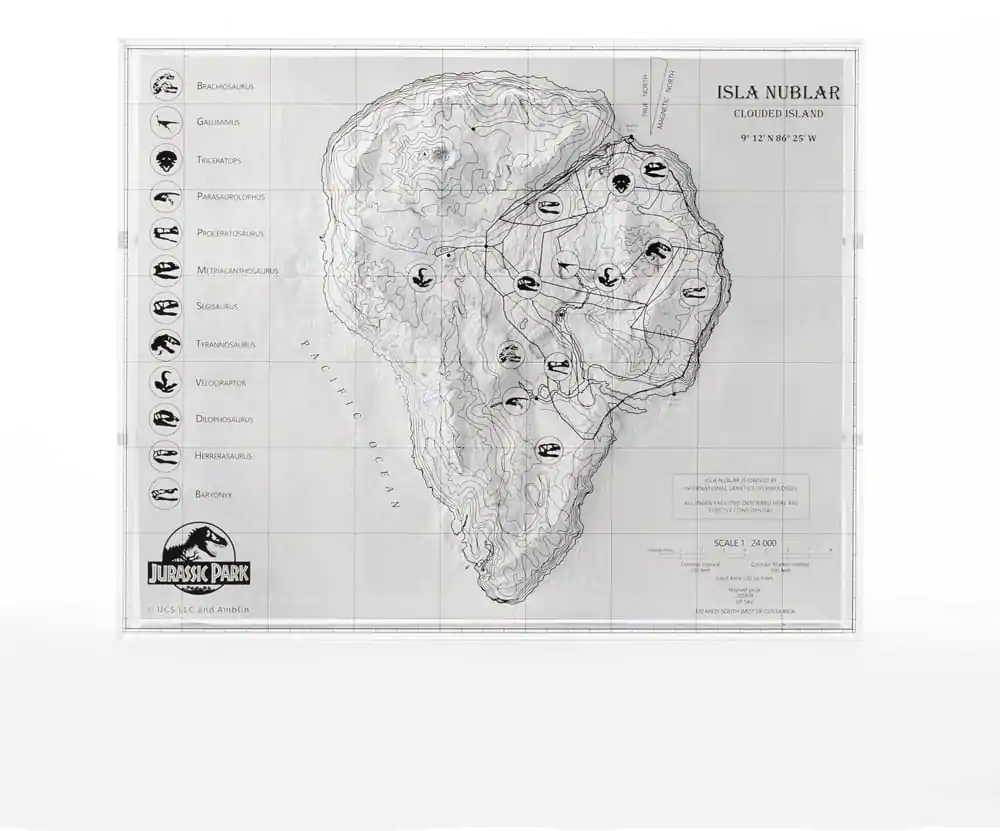 Jurassic Park Topografická mapa Isla Nublar fotografii produktu