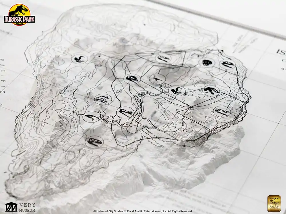 Jurassic Park Topografická mapa Isla Nublar fotografii produktu