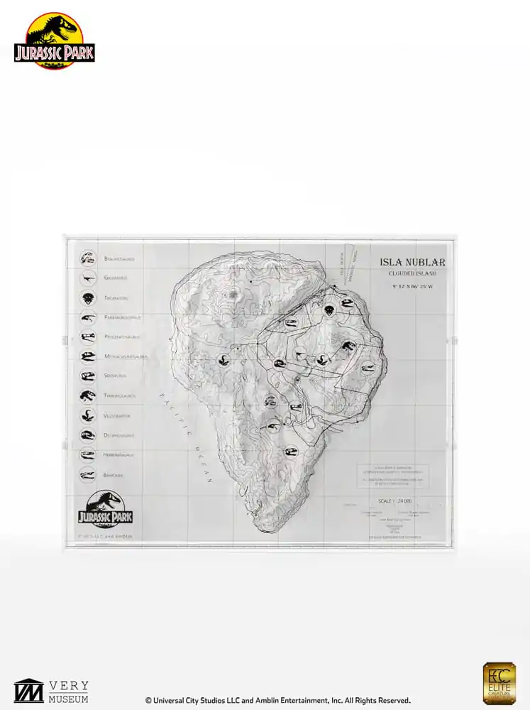 Jurassic Park Topografická mapa Isla Nublar fotografii produktu
