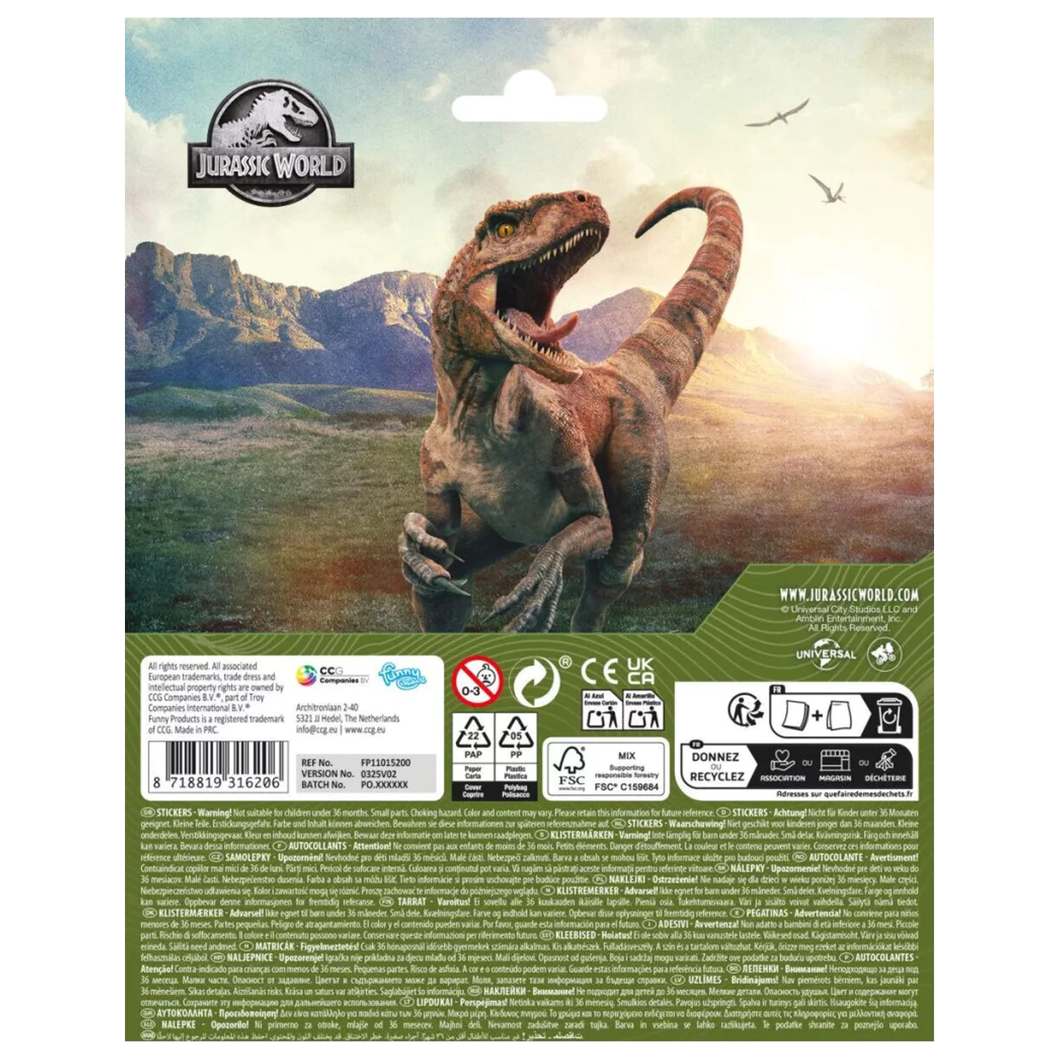 Jurassic World Attack samolepka fotografii produktu