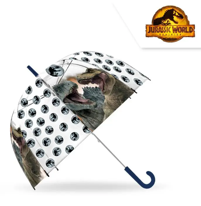 Jurassic World dětský průhledný poloautomatický deštník Ø70 cm fotografii produktu