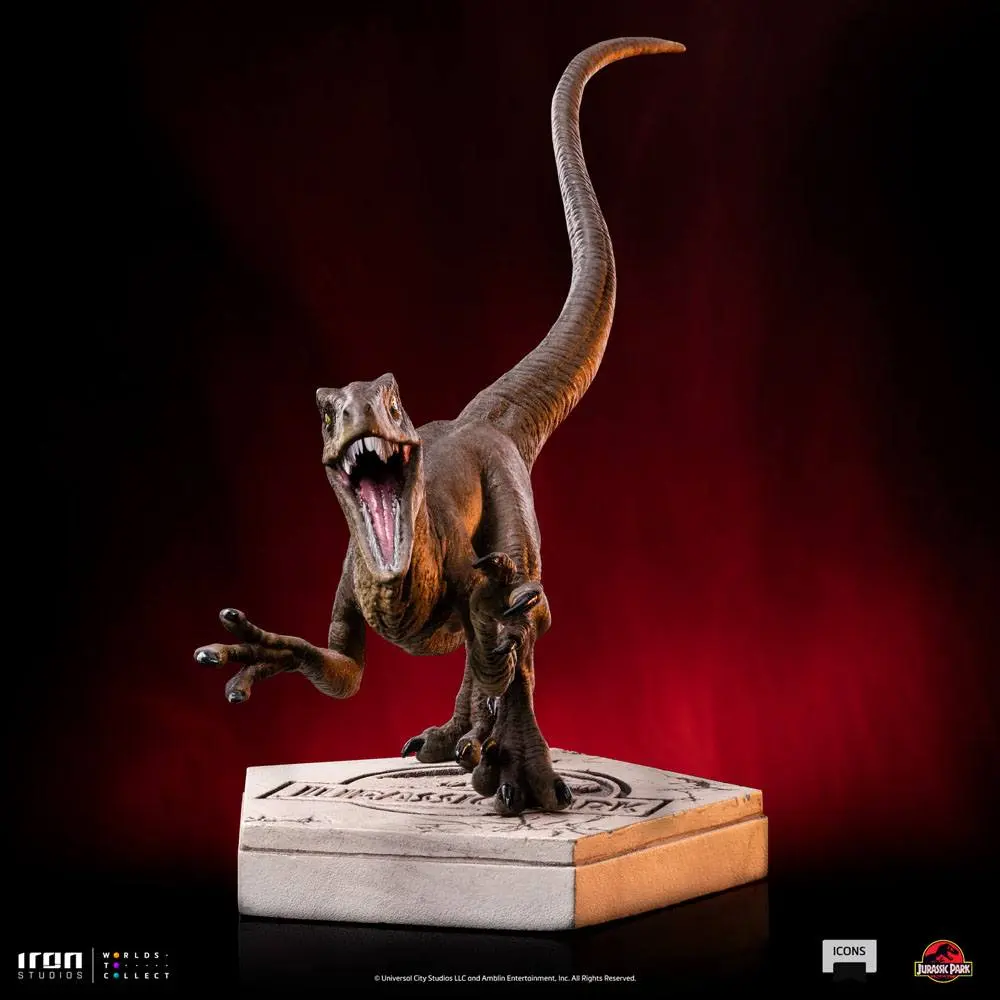Jurassic World Icons Statue Velociraptor A 9 cm Soška fotografii produktu