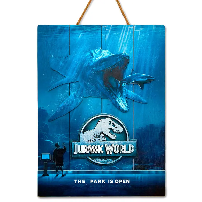 Jurassic World Mossasaurus Woodart 3D Print dřevěná cedule fotografii produktu