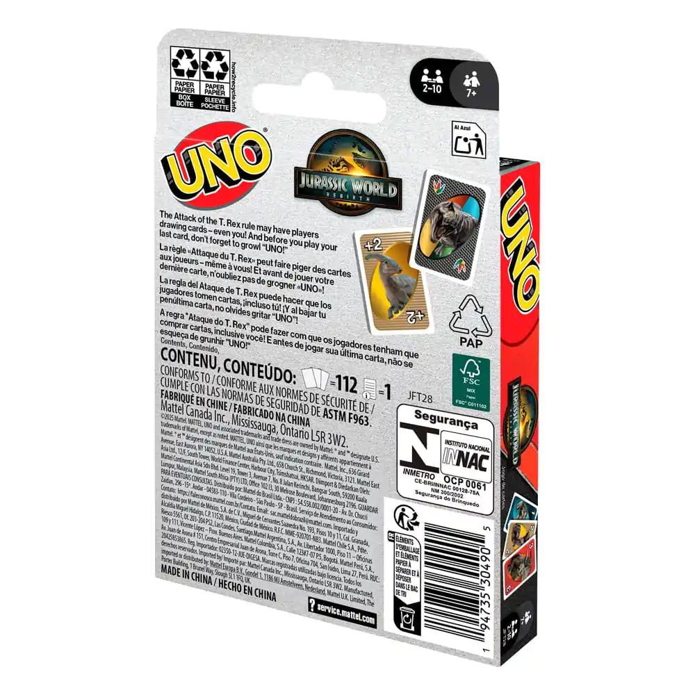 Jurassic World Rebirth UNO karetní hra fotografii produktu