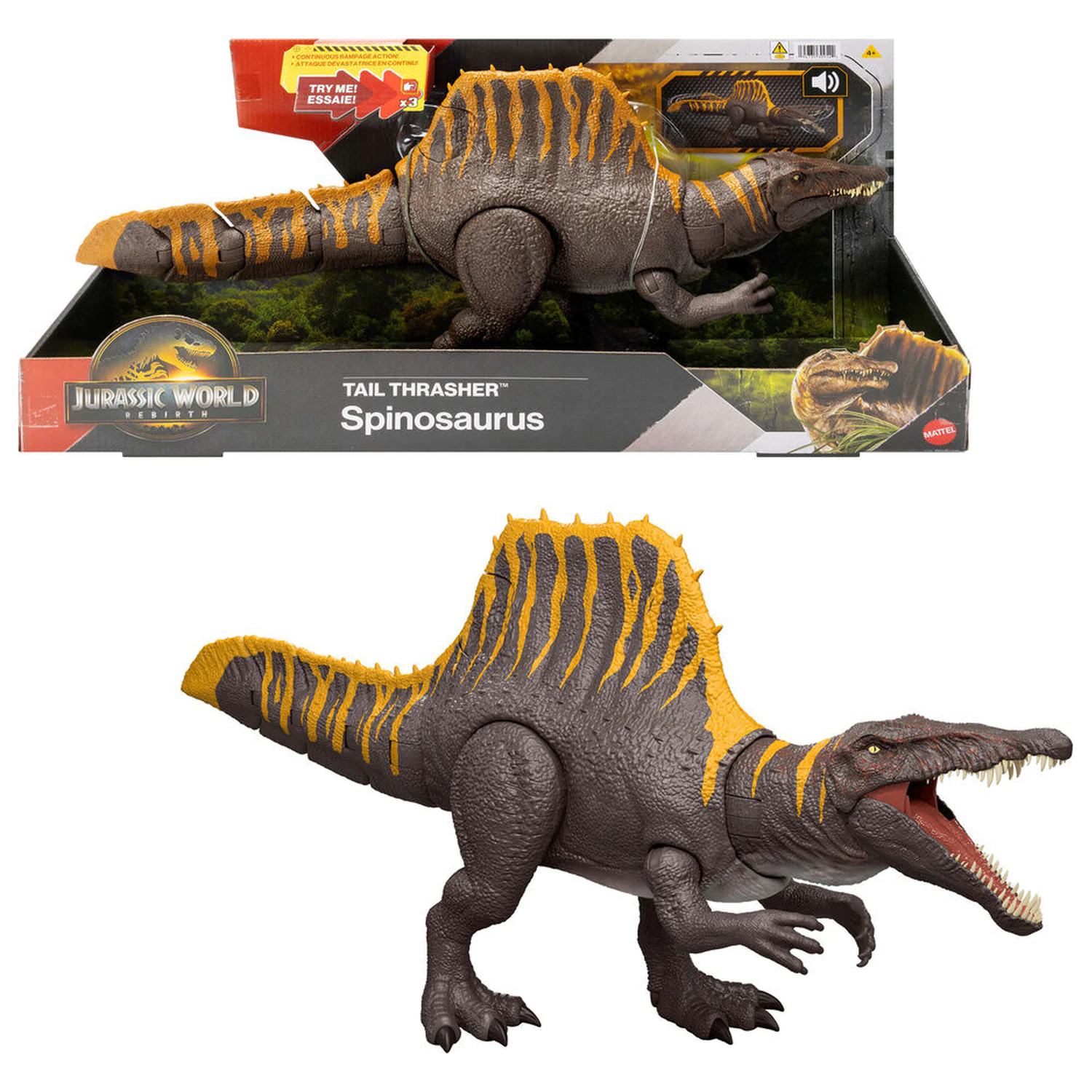 Jurassic World Rebirth Akční figurka Tail Thrasher Spinosaurus 55 cm fotografii produktu