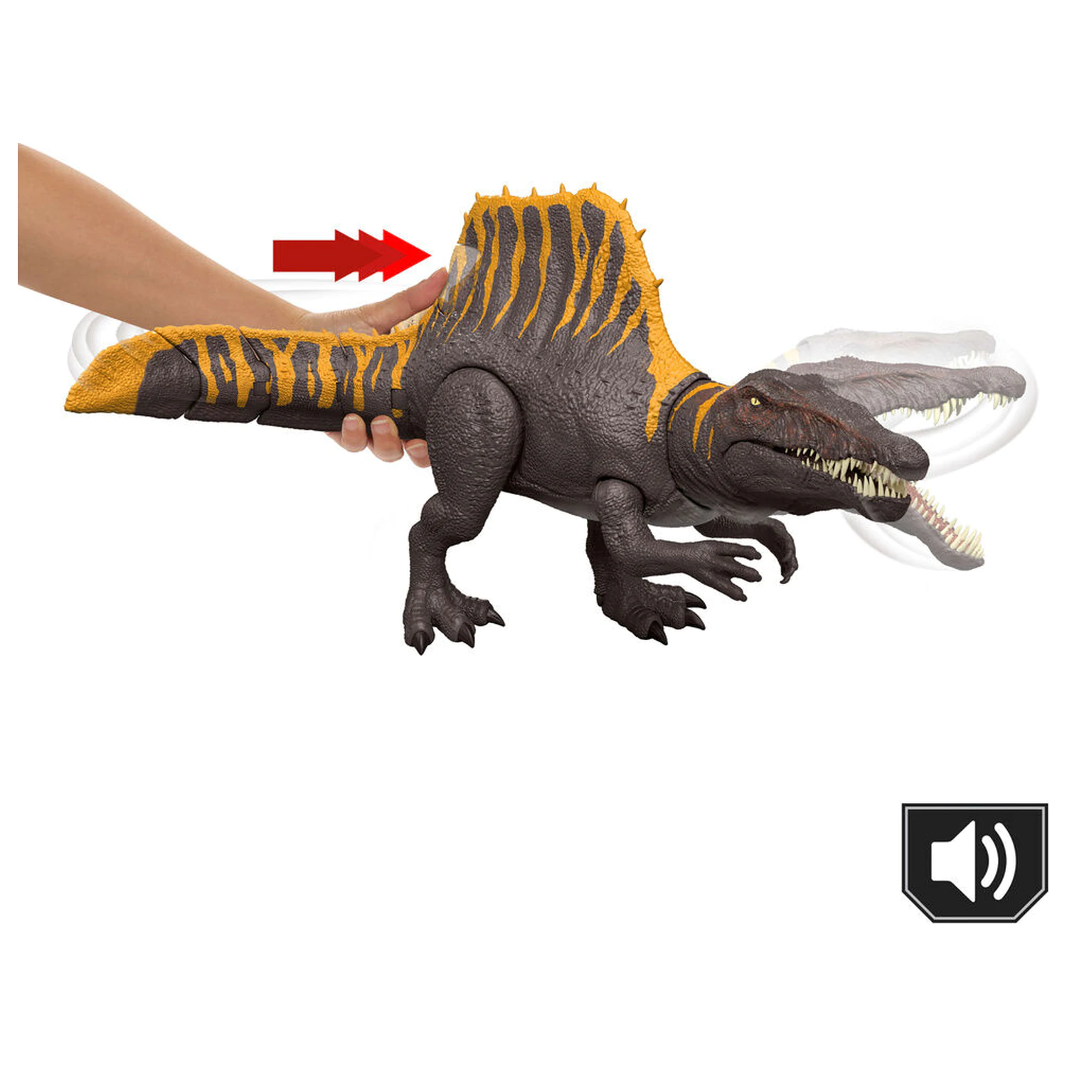 Jurassic World Rebirth Akční figurka Tail Thrasher Spinosaurus 55 cm fotografii produktu